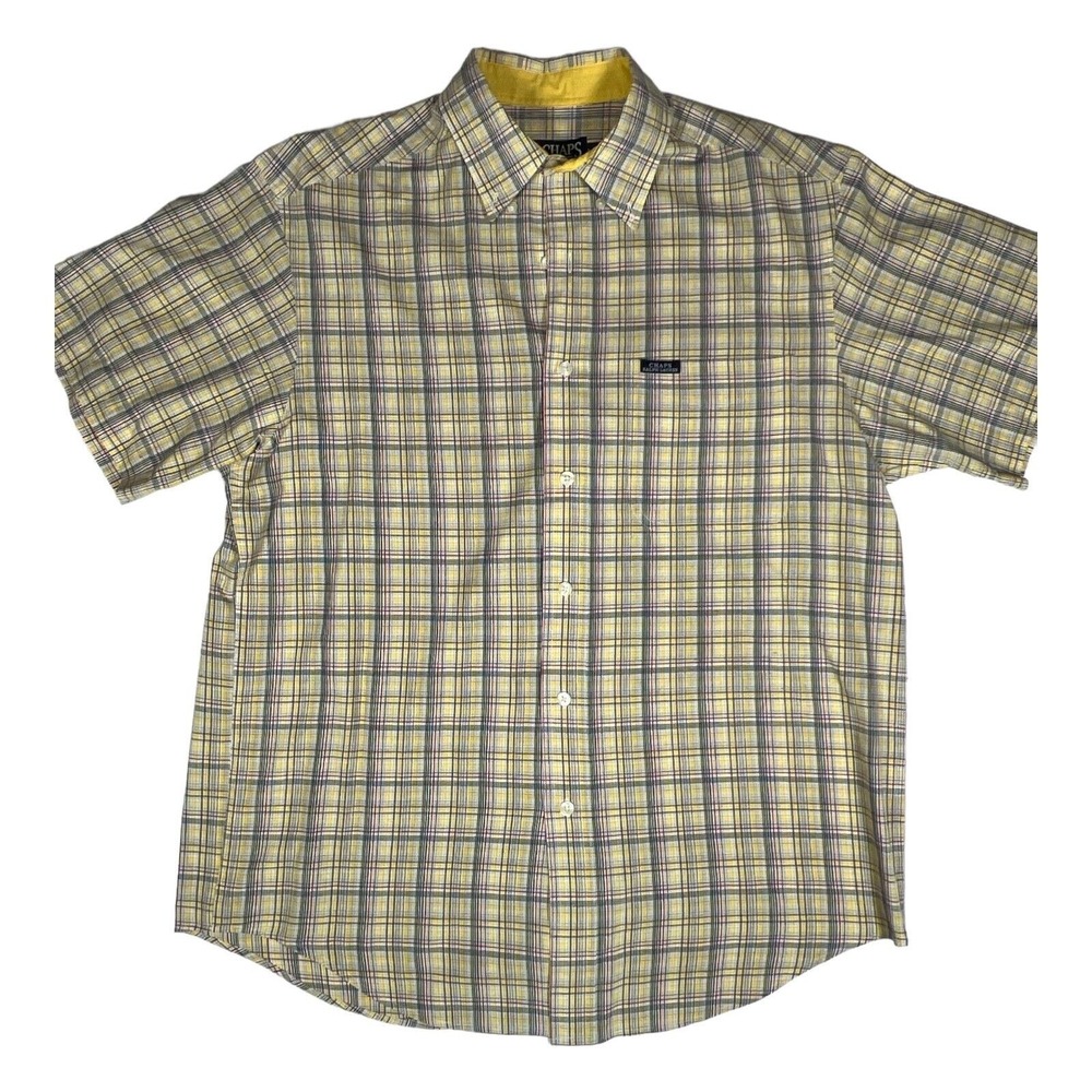 Chaps Ralph Lauren Plaid‎ Shirt Mens M Short Sleeve Button Down Casual Cotton